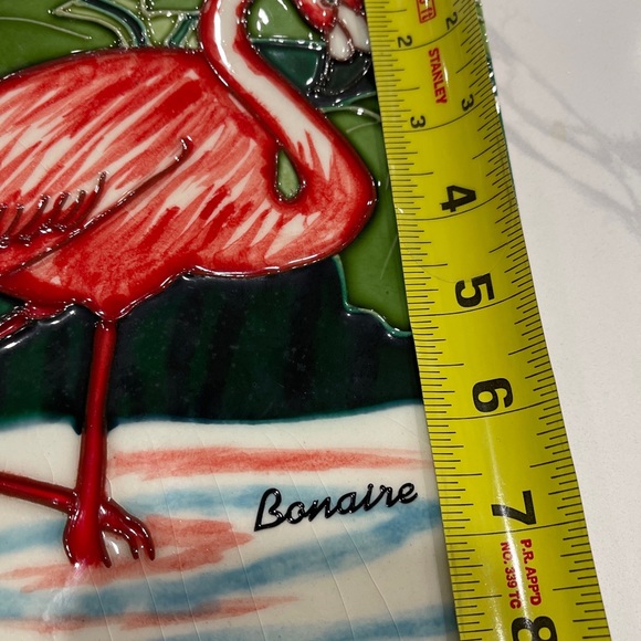 Bonair pink Flamingo glazed wall or tabletop Tile 8” - Picture 3 of 3